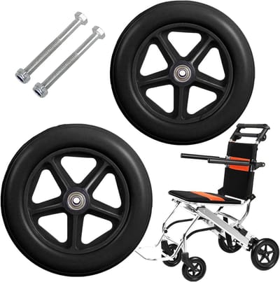 Rolstoel Voorwielen - Vervangingswielen Loopwielen - Mobiliteit Verbeteren - Massief Anti-slip Rubber - 6 7 8 Inch - Grijs