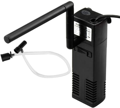 carmderin - Aquarium Binnenfilter - Voor 20-60 L - 3W/4W - Instelbare Pomp - Inclusief Filterspons - Interne Filter voor Aquarium