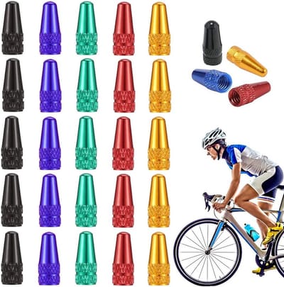 Fiets Ventieldoppen - Presta Caps - Fietsband Beschermen - Geanodiseerde Aluminiumlegering - 17 x 6 mm - 25 Stuks Multicolor