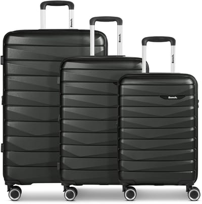 Bench Paris 4 wielen Kofferset 3-delig met uitbreidingsplooi - Harde bagage - TSA slot - black