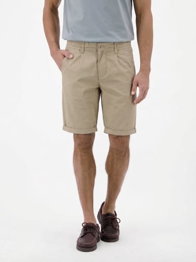 LERROS Korte chino van een lichte katoenmix , Maat: 30 , Kleur: MEDIUM KITT , 74% katoen, 24% polyester, 2% elastaan