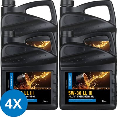Lindemann Motorolie 5W30 Longlife - 5L (4-pack) - Brandstofbesparing - ACEA C3 - API SN - voor Benzine- en Dieselmotoren