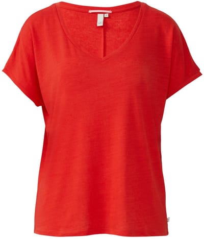 Q/S designed by - T-shirt - Maat S - Vrouwen - blauw - polyester