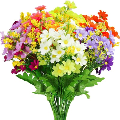 oCreon Kunstmatige Zijde Madeliefjes - 6 Bundels UV-bestendige Bloemen voor Tuin & Binnen Decoratie