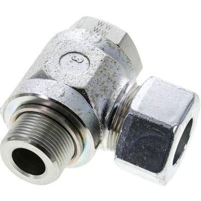 25S & M33x2 Verzinkt Stalen Swivel Joint Snijringkoppeling Buitendraad 250bar Draaibaar ISO 8434-1