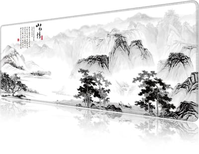 Oversize Gaming muismat met motief 120 x 50 x 0,3 cm, Lange Bureauonderlegger Anti-slip Mat voor PC, Laptop, Toetsenbord (Landschap 2, 1200 x 500 x 3 mm)