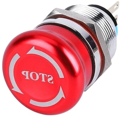 Noodstop Drukknop - Zelfhoudend Schakelaar - Machine Bediening - Zelfvergrendelend Mechanisme - 22 mm - Rood