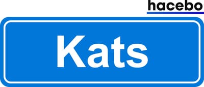 Hacebo - Plaatsnaam Sticker - 29x10 CM - Kats sticker - Verkeersborden sticker - grappige cadeaus - Kats