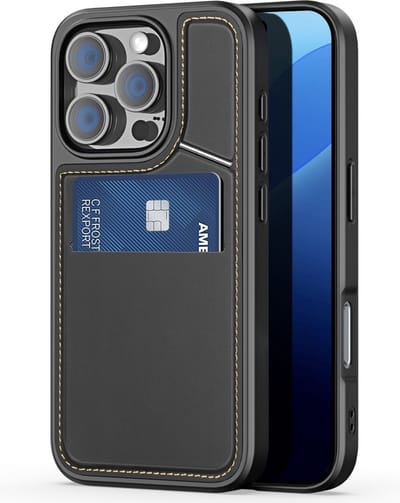 Dux Ducis - Hoesje geschikt voor de Apple iPhone 16 Pro Max - Hoesje geschikt voor Magsafe Magneet - Rafi Series - Back Cover Met Stand - Zwart