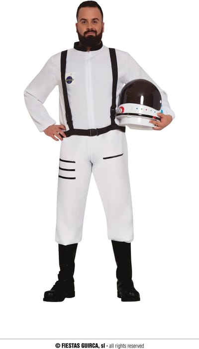 Fiestas Guirca - Volwassenkostuum Astronaut wit L (52-54) - Carnavalskleding - Carnaval - carnavalskleding 2027 - Carnaval kostuum