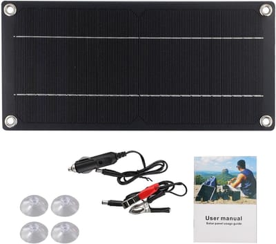 Zonnepaneel Systeem - Draagbare Lader - 12V Batterij Opladen - Hoge Conversiesnelheid - 60W - Zwart