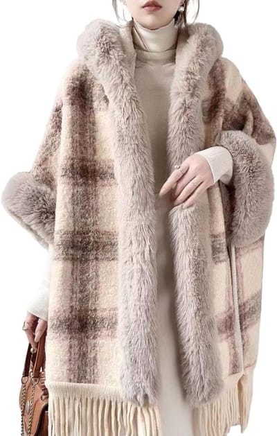 Dames Cape Poncho - Sjaal Deken - Warm Blijven - Zacht Kasjmier Gevoel - One Size - Rood