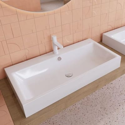 Kaldewei PURO countertop washbasin 3158 with 1 tap hole, 90 cm 900806013001