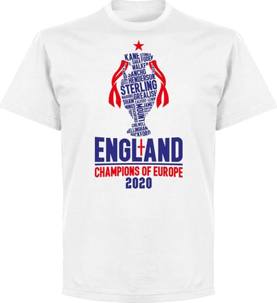 Engeland Champions Of Europe 2021 T-Shirt - Wit - Kinderen - 98