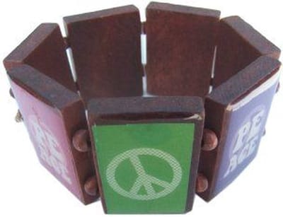 Armband peace hout