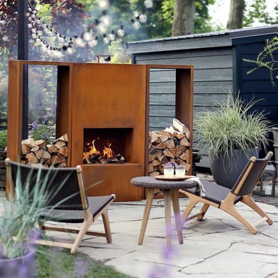 GardenMaxX Tuinhaard - Pinacate XL Corten - Woodstore Edition - Buitenhaard - Houtopslag - BBQ-Grill