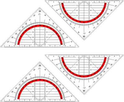 SnelShoppen - 4 Stuks Transparante Plastic Protractor 180 Graden - 16cm Geometrisch Driehoek - Duurzaam en Multifunctioneel voor School, Kantoor en Le