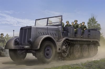 Trumpeter Modelbouwpakket Militaire voertuigen - 09575 Zware Artillerietrekker 18t Sd.Kfz. 9 Famo – Artillerieversie - Militair Voertuig Plastic - 1:35 - Modelbouw