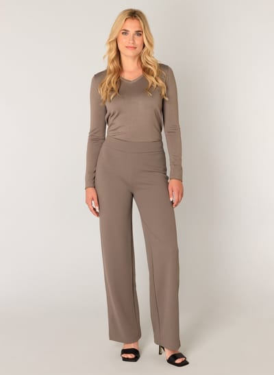 BASE LEVEL Yarah Broek - Dark Taupe - maat W36 / L32