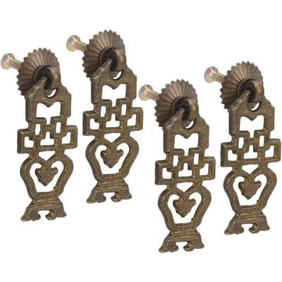 4 stuks Antieke Kastknoppen Messing Materiaal Holle Bloemenmand Vorm Enkel Gat Vintage Stijl