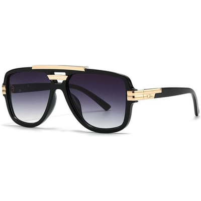 Retro Luxe Gradiënt Dubbele Brug Aviator Dames Zonnebril Nieuw Buitenmerk Ontwerp Mode Heren Zonnebrillen Uv400 as  picture
