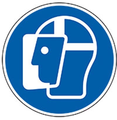 Gezichtsbescherming verplicht bord - kunststof - M013 200 mm