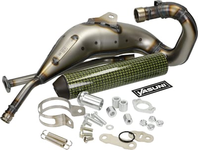 Uitlaat Yasuni Cross Max kevlar bovenlangs Aprilia RX, SX en Derbi 50cc 2 Takt