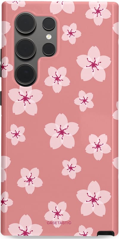 Casetastic Hoesje Geschikt voor Samsung S24 Ultra - Stijlvolle Beschermende Duo-layer Case - Roze Sakura Bloesems Elegante Japan Rituals