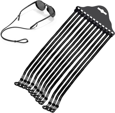 Set van 12 Verstelbare Brilbanden en Kettingen voor Zonnebrillen en Leesbrillen, Inclusief Carabiner en Nylon Materialen voor Sportieve Activiteiten