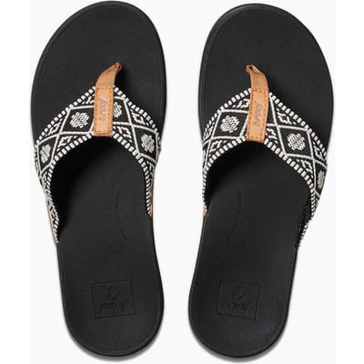 Reef Ortho Wovenblack/White Dames Slippers - Zwart/Wit - Maat 36