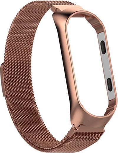 KELERINO. Milanees bandje geschikt voor Xiaomi Mi Band 3 / 4 - RVS - Rose Goud