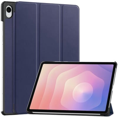 Tablet Hoes Geschikt voor Samsung Galaxy Tab S11 | Book Case met Standaard | Kunstlederen Beschermhoes | Tri-fold | Blauw