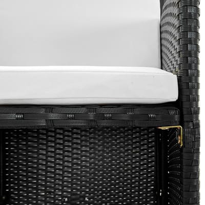 vidaXL - 11-delige - Tuinset - met - kussens - poly - rattan - zwart