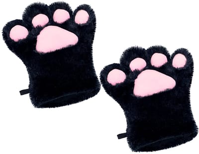 longziming -Pluche Kattenhandschoenen – 1 Paar Zachte en Realistische Cosplay Handschoenen met Driedimensionale Kattenpootjes – Één Maat voor Kinderen en Volwassenen