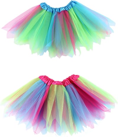 KIMU® Regenboog Tutu Rokje Roze - Maat 110 116 128 134 140 146 - Eenhoorn Unicorn Ballet Turnen Gekleurde Tule Rok Petticoat Festival
