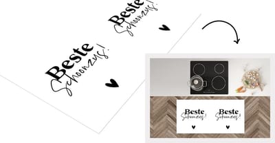 Keukenloper - Loper keuken - Zus - Hart - Quotes - 120x60 cm - Keukenloper vinyl