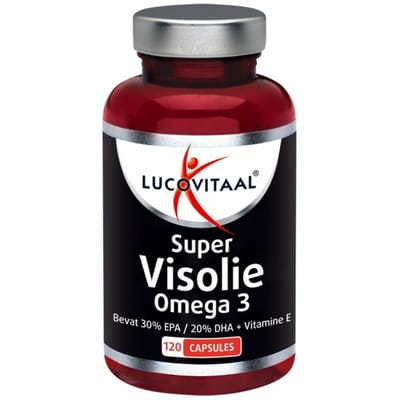 Lucovitaal Super Visolie Omega 3 2000 mg met EPA, DHA & Vitamine E, 120 Capsules, Voedingssupplement voor Volwassenen, Voor Hart en Hersenen