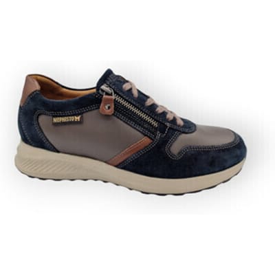 Mephisto - DINO VELSPORT - Vrije tijdsschoenenHeren veterschoenHeren sneakersCasual - Kleur: Blauw - Maat: 39