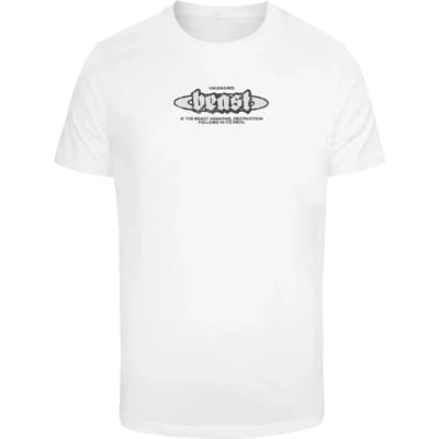 Mister Tee - Unleashed Beast Wording Heren Tshirt - S - Wit