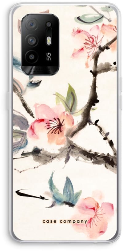 Case Company® - Hoesje geschikt voor Oppo A94 5G hoesje - Japanse bloemen - Soft Cover Telefoonhoesje - Bescherming aan alle Kanten en Schermrand