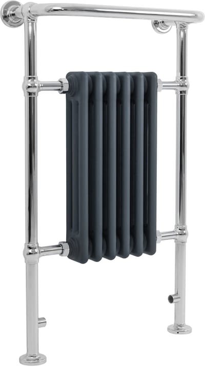 Klassieke badkamer radiator - 950x570 mm - grijs - handdoekrek
