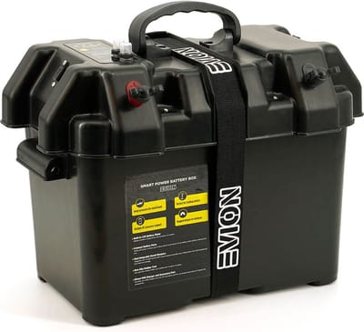 Evion PWR Box - Accubox - 12V & USB Aansluiting - Ingebouwde Voltmeter - Anti-slip Onderkant