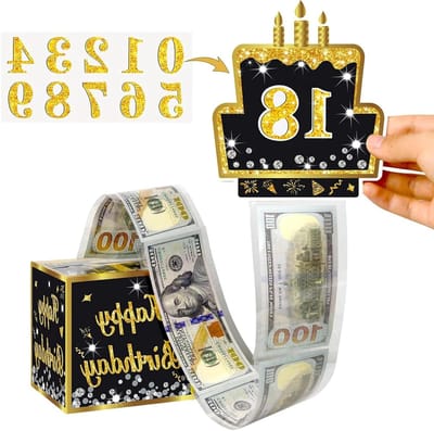 Allecto Plus - Verjaardagsverrassingsdoos Geldgeschenkdozen Happy Birthday - Geldgeschenkdoos Cash Verrassingsdoos - Geldcadeau voor Familie en Vrienden