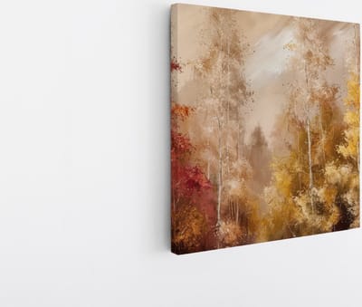 Saammp Canvas Schilderij - Abstract bos - Landschap - Natuur - 20x20 - Foto op canvas - Wanddecoratie - Muurdecoratie Woonkamer - Slaapkamer decoratie - Canvas Print