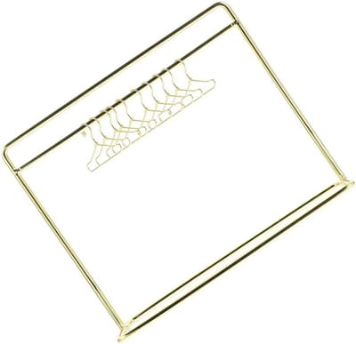 Poppenkleerhangers - Mini rek - Poppenkast inrichten - Set van 11 - 10 stuks - Goud