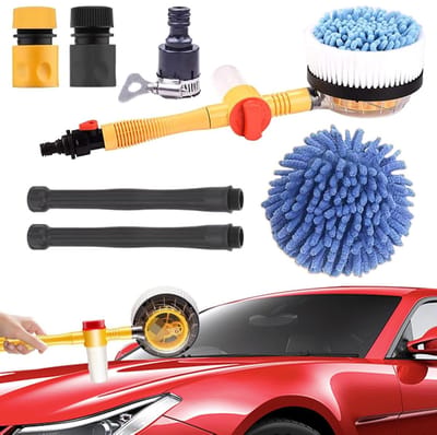 Autoborstel Lange steel - Reinigingsborstel Auto - Voertuig Glanzend Houden - Verstelbare Draaibare Kop - 52 cm - Niet gespecificeerd