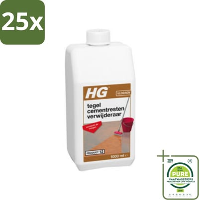 25 x HG Tegel Cementrestenverwijderaar 1 liter - Grootverpakking - Cementresten Verwijderen - Voegen Reinigen - Tegels Schoonmaken - Cementsluier Verwijderen - Mortelresten Verwijderen