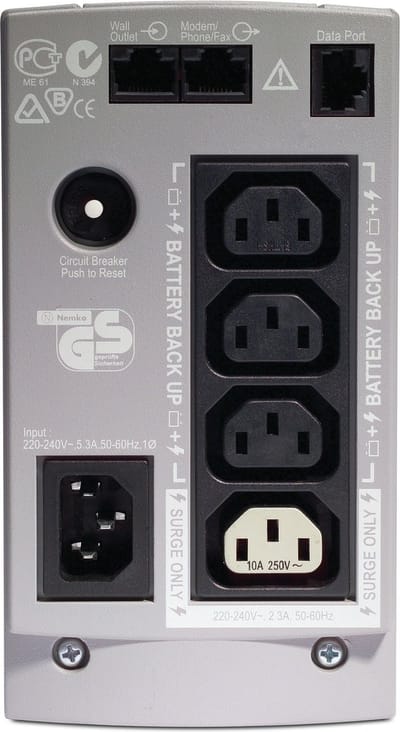 APC Back-UPS BK350EI - Noodstroomvoeding / 4x C13 aansluiting / USB / 350VA