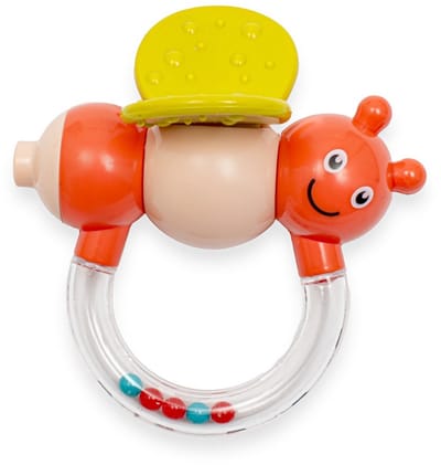 Baby Mix Rammelaar Bij Oranje 21x14cm - Babyrammelaar