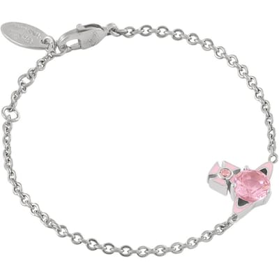 Vivienne Westwood Millie Exquisite Elegant Ontwerp Armband Damesarmband Roze Zilver 6102025L-02P703 Basic Packaging-Dust Bag+Box white